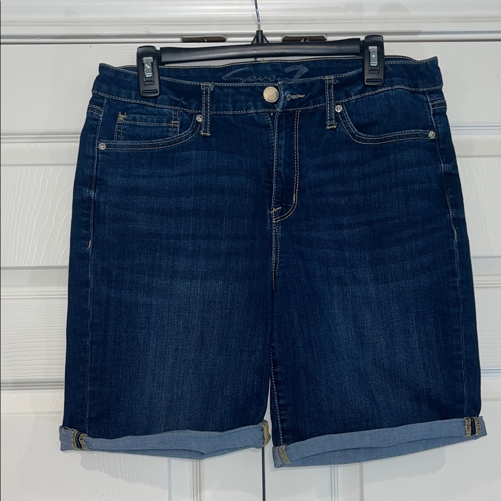 Seven7 Dark Blue Jean Shorts